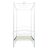 ZNTS 284468 Canopy Bed Frame without Mattress White Metal 90x200 cm