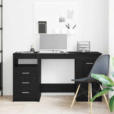 Desk with Door 2 pcs Black Oak 140 x 50 x 76 cm Engineered Wood 3332543