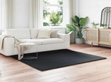 Anti-Slip Faux Rabbit Fur Rug OLITE Black 160 x 160 cm 42021730