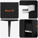 Highboard Black oak 69.5 x 34 x 180 cm Engineered Wood 3416126