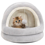 Cat Bed 50x50x45 cm Grey and Cream 171398