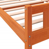Bed Frame without Mattress Wax Brown 75x190 cm Small Single Solid Wood Pine 844389