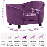Dog Sofa Burgundy 69x49x40 cm Plush 171024