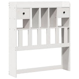 ZNTS Bookcase Bed without Mattress White 90x200 cm Solid Wood Pine 3321829