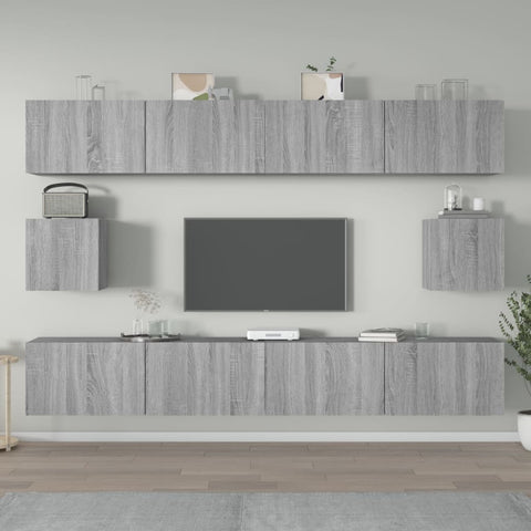 ZNTS 6 Piece TV Cabinet Set Grey Sonoma Engineered Wood 3114372