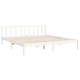 Bed Frame without Mattress White Super King Size Solid Wood Pine 3193482