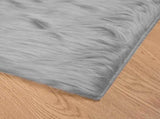 Faux Sheepskin Rug TAFALLA Grey 140 x 200 cm Polyester 42021527