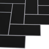 Herringbone Tile 10 pcs Black 30 x 30 cm Polyurethane and PET 42021283