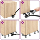 Furniture Rollers 4 pcs with Lifter 15.5x15.5x5.5 cm Steel 1000 kg 42002559