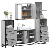 4 Piece Bathroom Furniture Set Grey Sonoma Engineered Wood 3301273