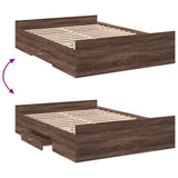 Bed Frame with Drawers without Mattress Brown Oak 120x200 cm 3280306