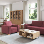 Sofa Set with Cushion 3 pcs Wine Red 220 x 78 x 84 cm Fabric 3324612