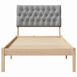Bed Frame with Upholstered Headboard Brown 90 x 190 cm 878854