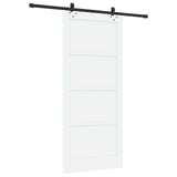 Sliding Door 93 x 211 cm Engineered Wood White and Black 3450122