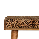 Leopard Velvet Tray Style Footstool IN1596