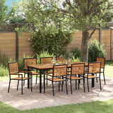 Garden Dining Set 9 pcs Black Poly Rattan 3365508