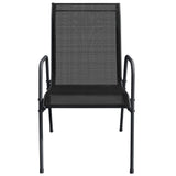 Garden Dining Set Black, Anthracite Steel, Textilene, Glass 3203728