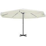 Garden Parasol White Aluminium 500 cm 40301