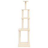 Cat Tree with Sisal Scratching Posts Cream 183 cm 171744