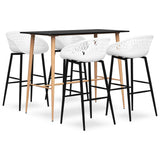 5 Piece Bar Set Black and White 3057460