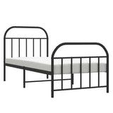 Metal Bed Frame without Mattress with Footboard Black 80x200cm 353644