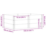 Pallet Collars 3 pcs Grey 150x100 cm Solid Wood Pine 3295384