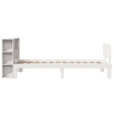 Bookcase Bed without Mattress White 75x190cm Small Single Solid Wood Pine 3322643