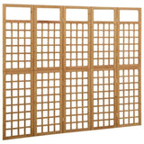 5-Panel Room Divider/Trellis Solid Fir Wood 201.5x180 cm 316480