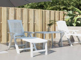 Sun Lounger White Plastic Standard Sun Lounger Size Foldable 364705