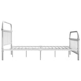 284494 Bed Frame without Mattress White Metal 120x200 cm