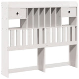 Bookcase Bed without Mattress White 150x200 cm King Size Solid Wood Pine 3322175