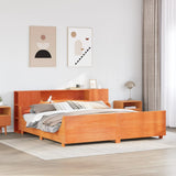Bed Frame without Mattress Wax Brown 180x200 cm Super King Solid Wood Pine 3323760