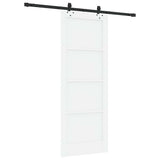 Sliding Door White and Black 78 x 202 cm Solid Pine Wood 3333499