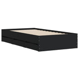 Bed Frame with Drawers without Mattress Black 75x190 cm Small Single 3207330