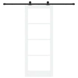 Sliding Door ORKDAL White 83 x 211 cm Solid Pine Wood and Glass 3332140