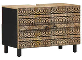 2 Piece Bathroom Furniture Set Solid Wood Mango 3310129