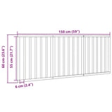 Dog Gate Foldable 3 Panels Black 150 cm Poplar Wood 352188