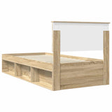 Bed Frame with Headboard Sonoma Oak 90 x 200 cm Solid Pine Wood 3410647