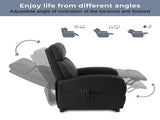 PU With 2-Point Massage Heating Function Recliner Black 95633974
