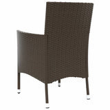 Garden Chairs with Cushions 2 pcs Brown Poly Rattan 362518