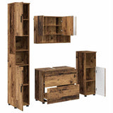 Bathroom Furniture Set 4 pcs Old Wood Engineered Wood and Metal 3393051