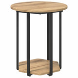 Side Table Set with Shelf 2 pcs Brown 869719