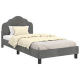 Children's Bed Frame with Headboard Dark Grey 90 x 200 cm 42010958