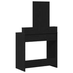 ZNTS Vanity Table Black Oak MDF and Glass 79 x 41 x 140 cm 865137