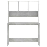 800391 Desk with Shelves Concrete Grey 110x45x157 cm Engineered Wood