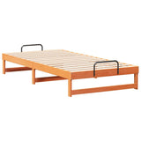 Bed Frame Brown 100 x 210 cm Solid Pine Wood 873165
