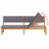 Sun Lounger Reclining Brown 200 x 57 x 75cm Solid Acacia wood 4108113