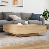 ZNTS Coffee Table with LED Lights Sonoma Oak 100x100x31 cm 836604