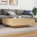 Coffee Table with LED Lights Sonoma Oak 100x100x31 cm 836604