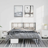Metal Bed Frame without Mattress with Headboard Black 135x190cm 372178